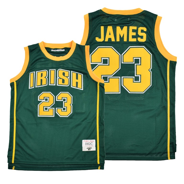 Men's Los Angeles Lakers Lebron James #23 NBA High School Basketball Green Basketball Jersey NJQ4683AJ